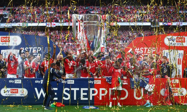 <p>Nottingham Forest were last season’s team with the lottery ticket as they triumphed in the play-off final </p>